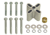 Derale 31515 front view showing silver anodized spacer and pilot for improved alignment