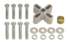 Derale fan spacer front view showing aluminum finish and accurate pilot for secure fit