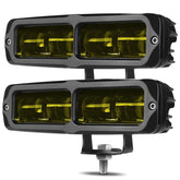 DERI 6 inch LED light bar front view showing compact amber pod and mounting bracket for reliable lighting