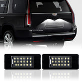 DERMOKA front view of license plate lamp showing bright white illumination benefit
