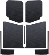 Design Engineering headliner front panels showing factory fit and quieter cabin benefit