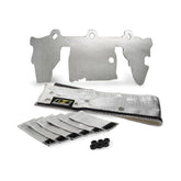 Design Engineering manifold shield front view showing full coverage and heat control benefits