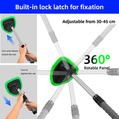 desin extended handle inside car demonstrating reach and ergonomics