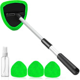 desin front view packaging showing tool and four microfiber pads for efficient cleaning