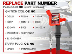 DETYI SP509 spark plug detail showing electrode and consistent spark reliability