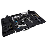DeVilbiss StartingLine kit front view showing organized two-gun layout and benefits