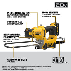 DEWALT oil-resistant battery and charger included to start work quickly and stay powered