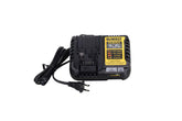 DEWALT front view of charger showing compact design and fast charging benefit