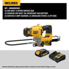 DEWALT kit box with grease gun and components organized for convenient transport