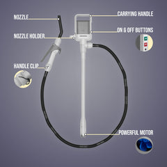 DEWAY flow-control nozzle close-up showing adjustable lever for precise pours