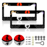 DGDRHZ front view license plate frame showing crisp anime design and durable finish