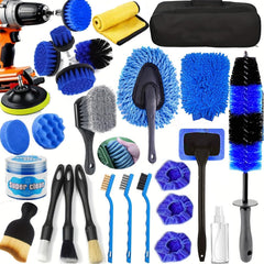 DGHEYQT full kit layout showing all 26 pieces for complete car cleaning