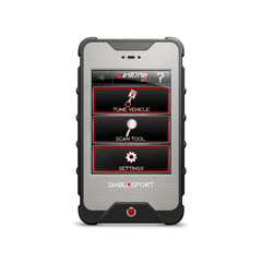 DIABLOSPORT touchscreen close-up with menu visible for easy configuration benefit
