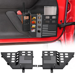 DIAMOOKY metal door pocket front view showing sturdy storage and cleaner Jeep interior