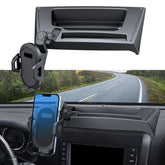 DIAMOOKY front view mounted on Wrangler dash showing secure fit and accessibility
