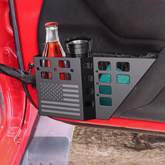 DIAMOOKY installed on Jeep Wrangler JK door demonstrating secure accessible organization