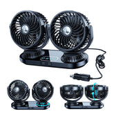 DICMKY dual head front view showing compact dashboard placement and broad airflow benefit