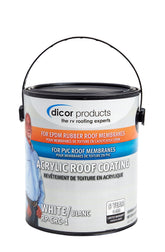 Dicor front view of 1 gallon can showing product and easy handling benefit