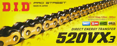 Detail of DID clip-style master link showing easy installation and secure fastening