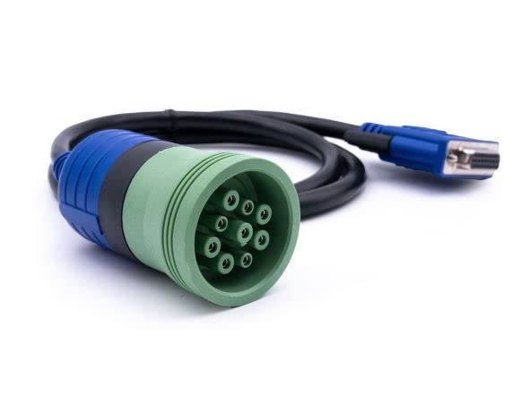 Diesel Laptops 9-pin Deutsch front connector showing secure fit and correct pin layout