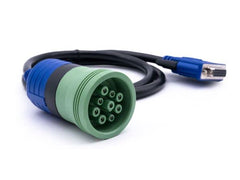 Diesel Laptops 9-pin Deutsch front connector showing secure fit and correct pin layout