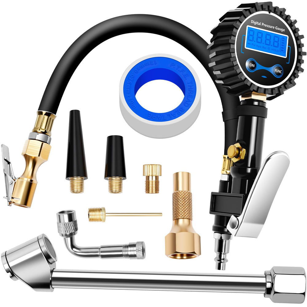 DIKTALK front view showing full gauge and hose, durable build and quick-read benefit