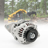 Dilomber alternator front view showing mounting points and robust housing, ensures reliable replacement