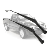 Dilomber front view wiper arms showing OE-style fit and restored visibility