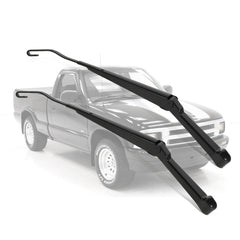 Dilomber front view wiper arms showing OE-style fit and restored visibility