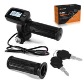 Dilomber throttle front view showing compact LCD and twist grip benefit clear control