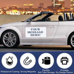 DIYMAG magnet applied on car door illustrating secure adhesion and temporary branding