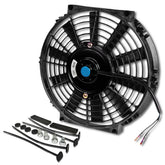 DNA Motoring 10-inch fan front view showing blade shape and housing, improving airflow