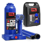 DNA MOTORING front view of blue 2-ton bottle jack showing compact design and durability