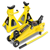 DNA MOTORING floor jack front view showing durable steel frame and capacity