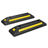 DNA MOTORING front view of two-pack parking stoppers showing size and shape benefit