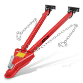 DNA MOTORING front view of assembled tow bar showing robust construction and quick hookup benefit