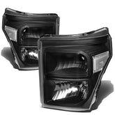 DNA MOTORING front view black housing headlights showing aggressive styling and improved aesthetics