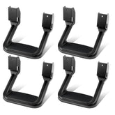 DNA MOTORING front view of black side hoop step showing form and fit benefit