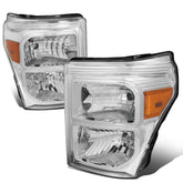 DNA MOTORING chrome amber headlight front view showing clear lens and style benefit