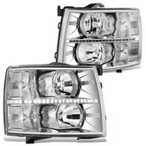 DNA MOTORING front view of chrome clear headlights showing refreshed styling