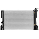 DNA MOTORING front view of radiator showing full core and tanks, clear fitment benefit