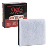 Doc's Diesel front view of DPA11885 shows full replacement filter protecting intake