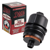 Doc's Diesel front view of oil filter showing canister and threads for correct fit