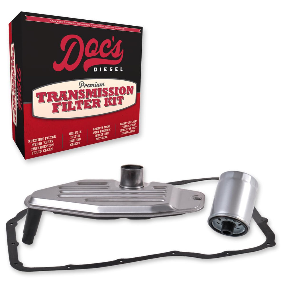 Doc's Diesel filter kit front assembly showing complete pan and filter for easy servicing