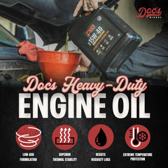 Doc's Diesel close-up of oil texture illustrating thick film strength that helps protect under load
