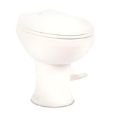 Dometic 420 front profile showing elongated porcelain bowl and sleek finish for comfort
