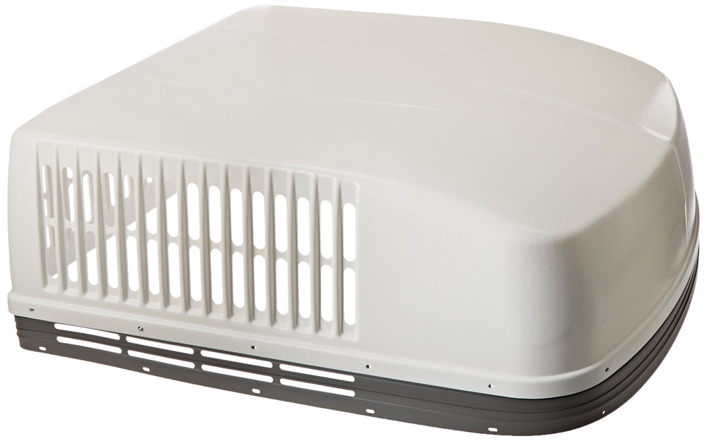 Dometic upper shroud front view in polar white showing clean replacement and improved appearance