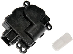 Dorman blend door actuator front view showing mounting points and benefit of correct fit