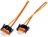 Dorman 90803 front view showing ceramic H11 socket and harness for durable repair