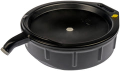 Dorman 95-1371 front view showing full pan and wide drain opening, prevents spills